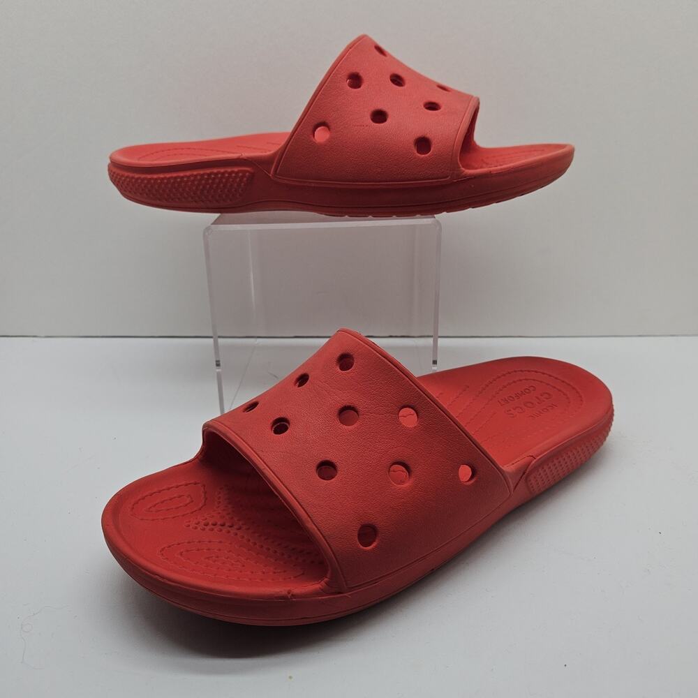 CROCS Classic Red Slip On Slide Sandal Lightweight Slide M8 W10